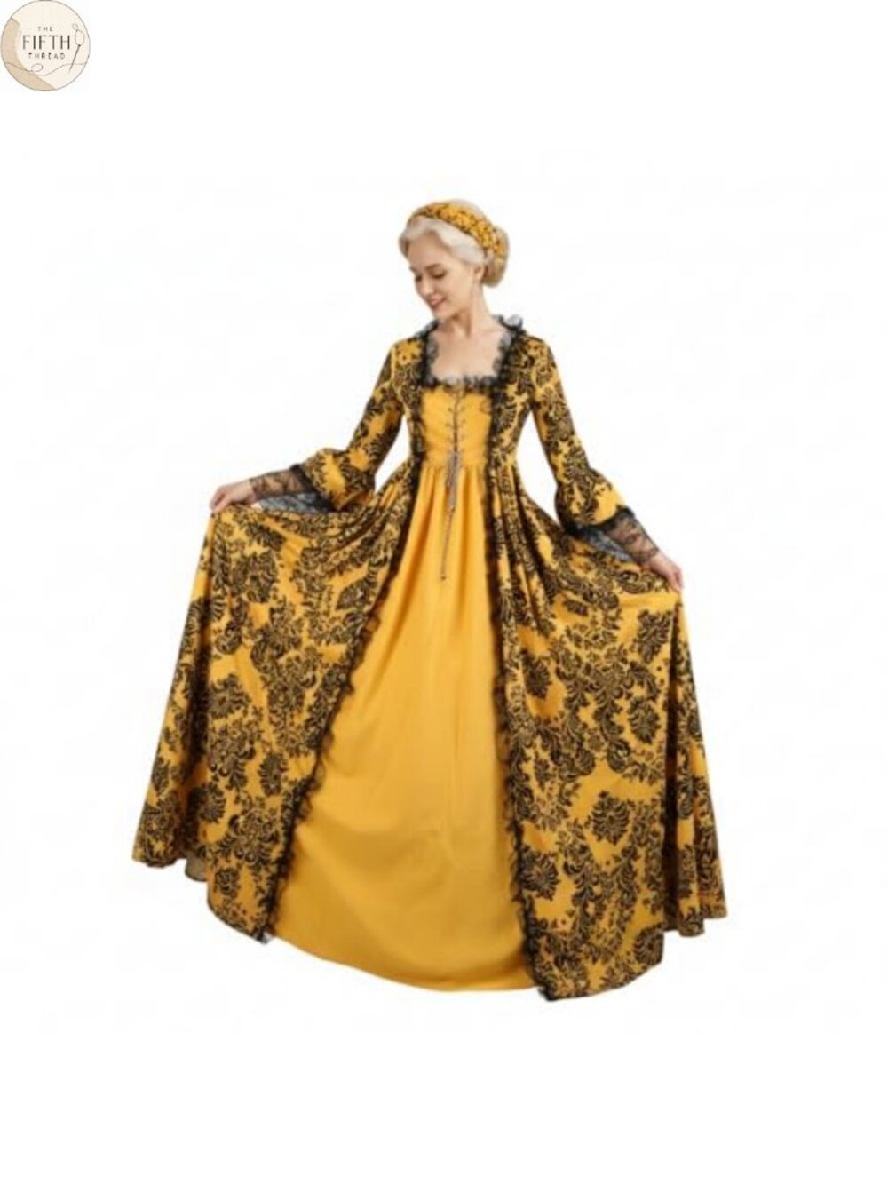 Medieval Queen Costume Lace Satin Victorian Dress Masquerade Ball Gown